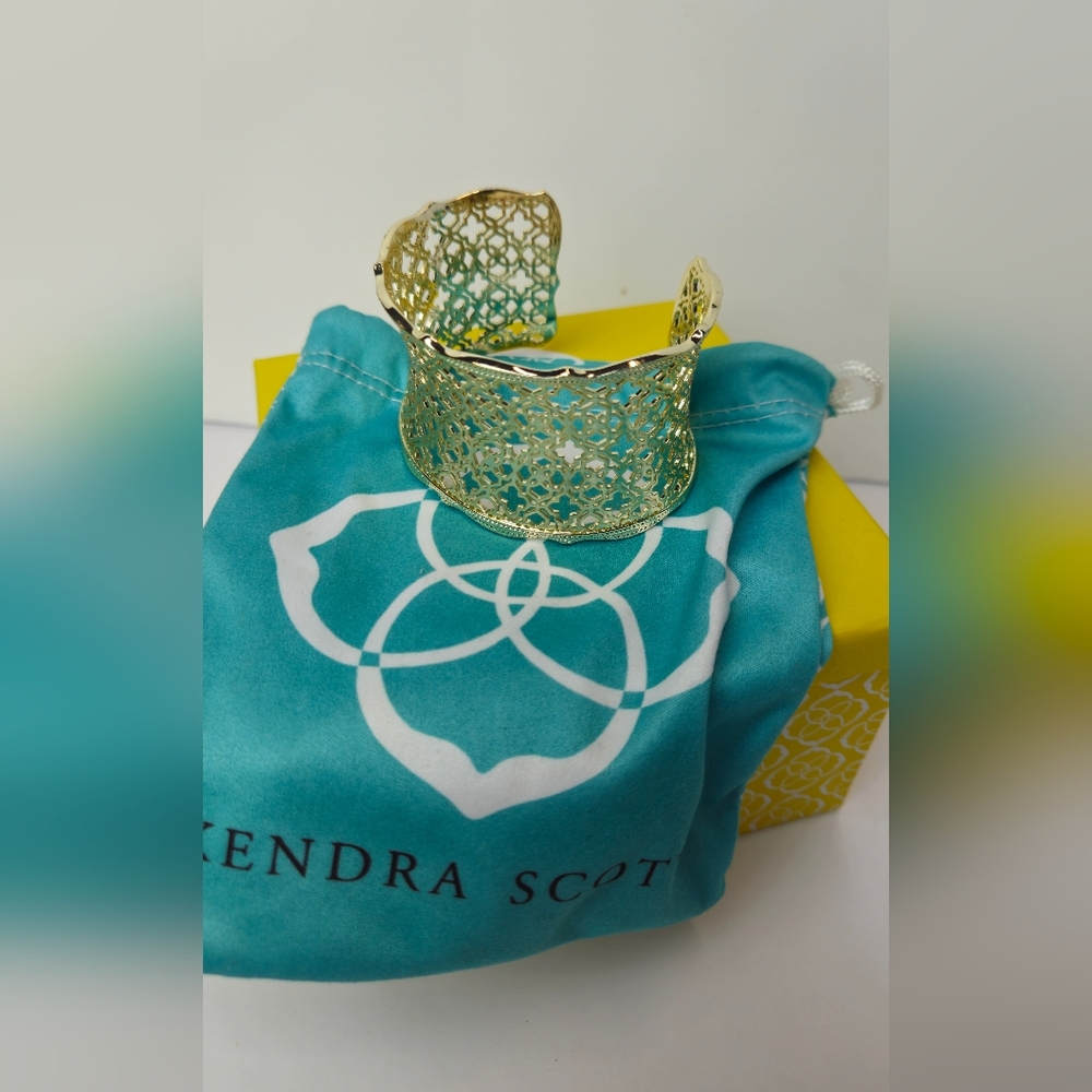 Kendra Scott Elegant Gold Filigree Cuff Bracelet - Picture 10 of 10